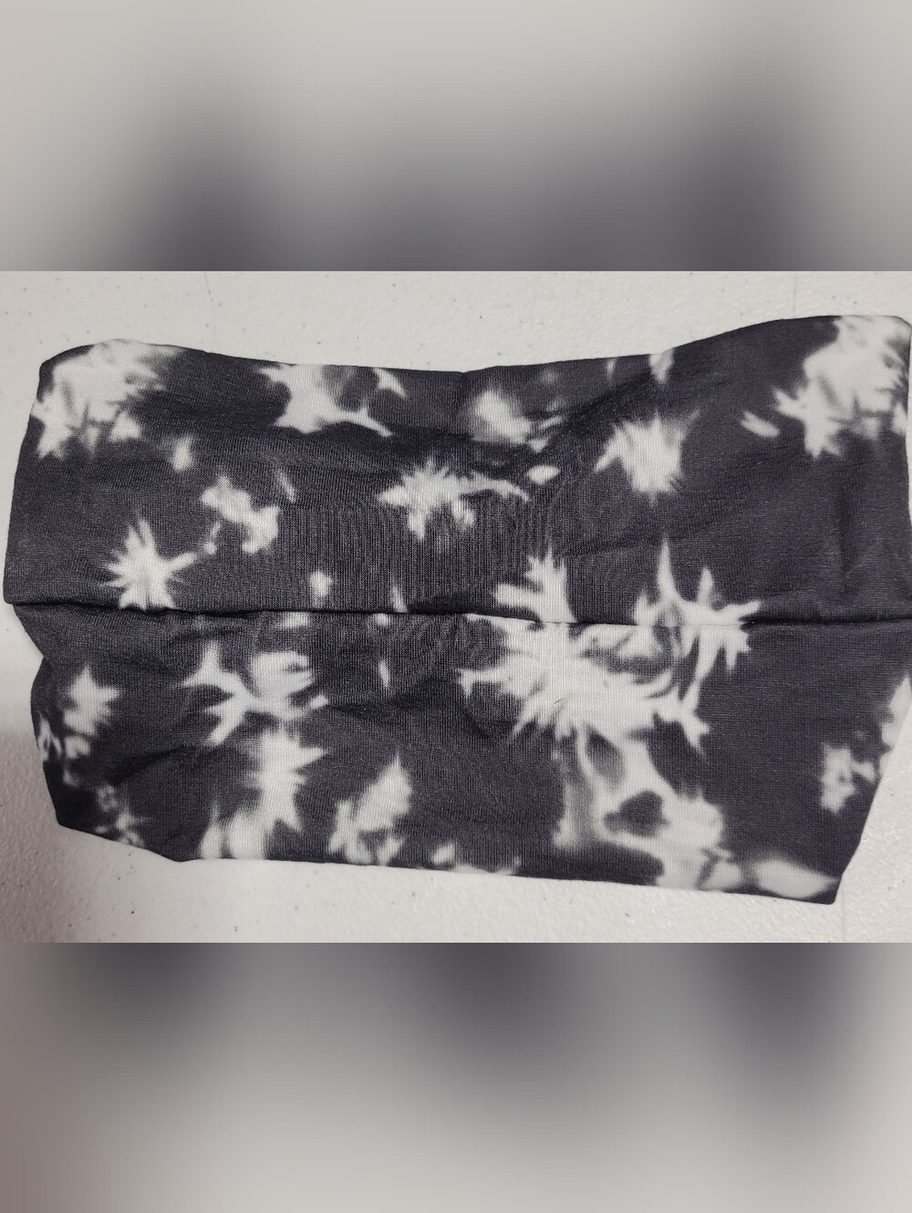 Black & White Tie-Dye Wide Stretch Headband